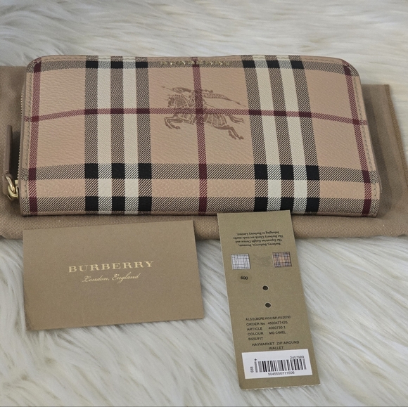 BURBERRY ELMORE HAYMARKET ZIP AROUND WALLET-40607301 - Picture 2 of 7